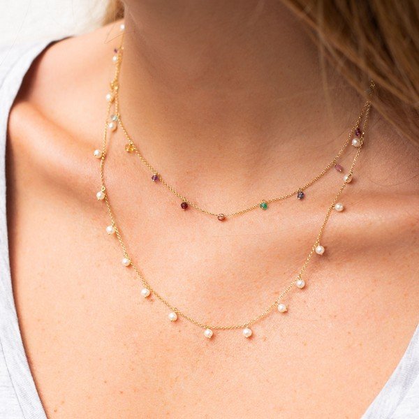 Colar Pérolas Ouro 18K