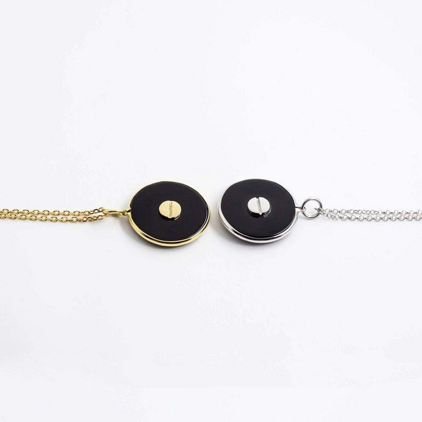 Colar Pingente Parafuso Ouro 18k Onix
