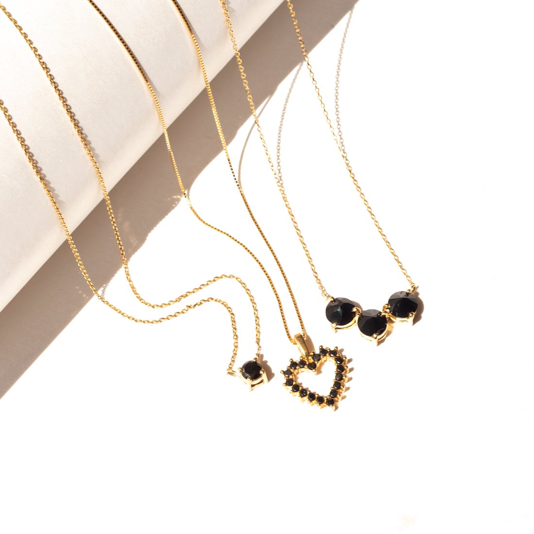 Colar Ponto de Luz Diamante Negro