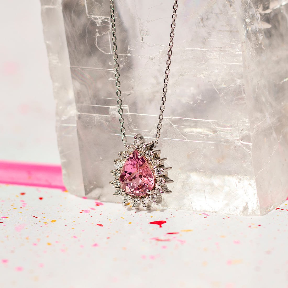 Colar Princess Gota Turmalina Rosa 