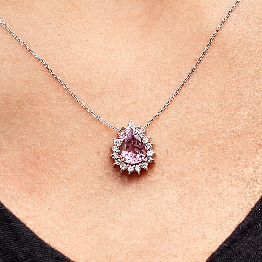 Colar Princess Gota Turmalina Rosa 