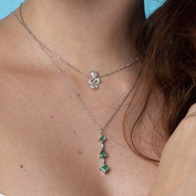 Colar Snake Diamantes 