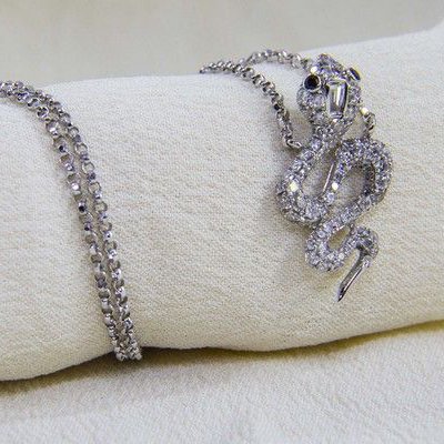 Colar Snake Diamantes 