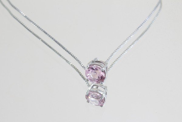 Colar Solitário Turmalina Rosa