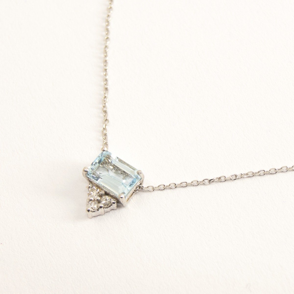 Colar Topázio Retangular Trilhon Diamantes 
