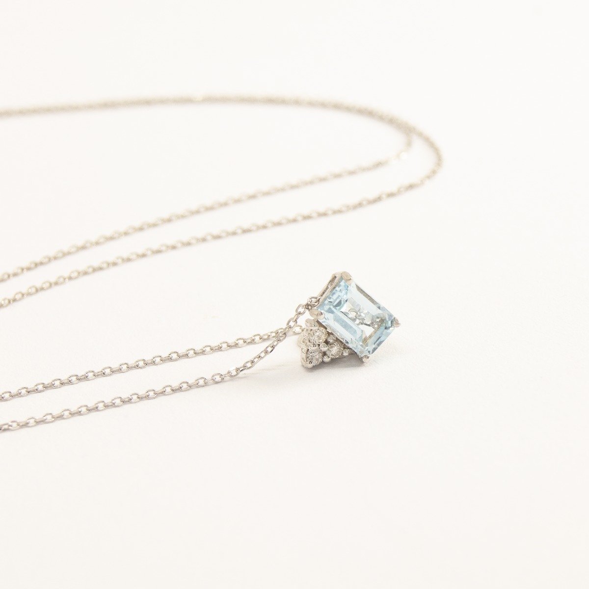 Colar Topázio Retangular Trilhon Diamantes 