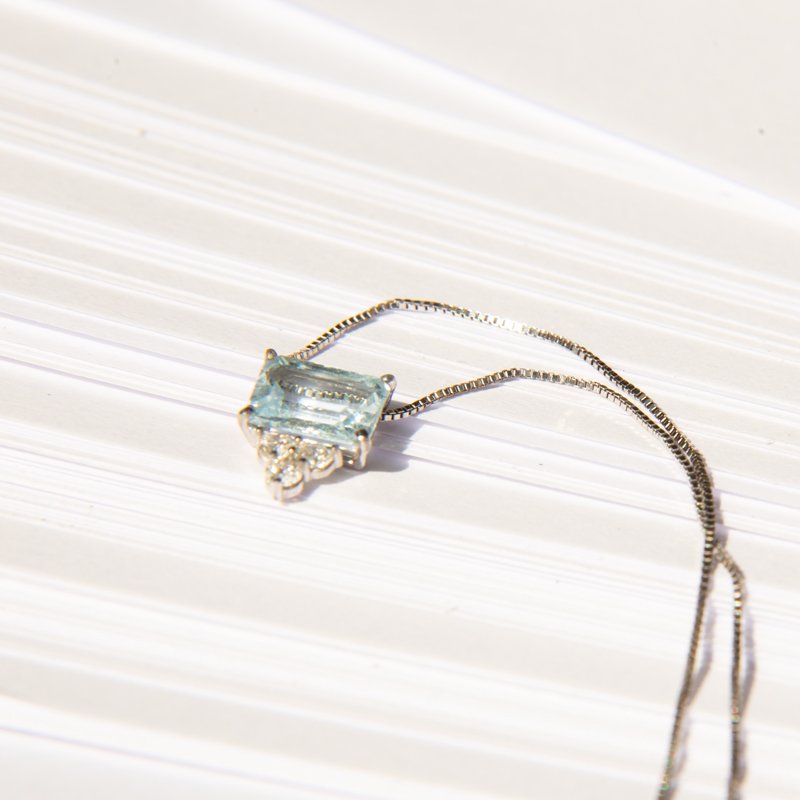 Colar Topázio Retangular Trilhon Diamantes 