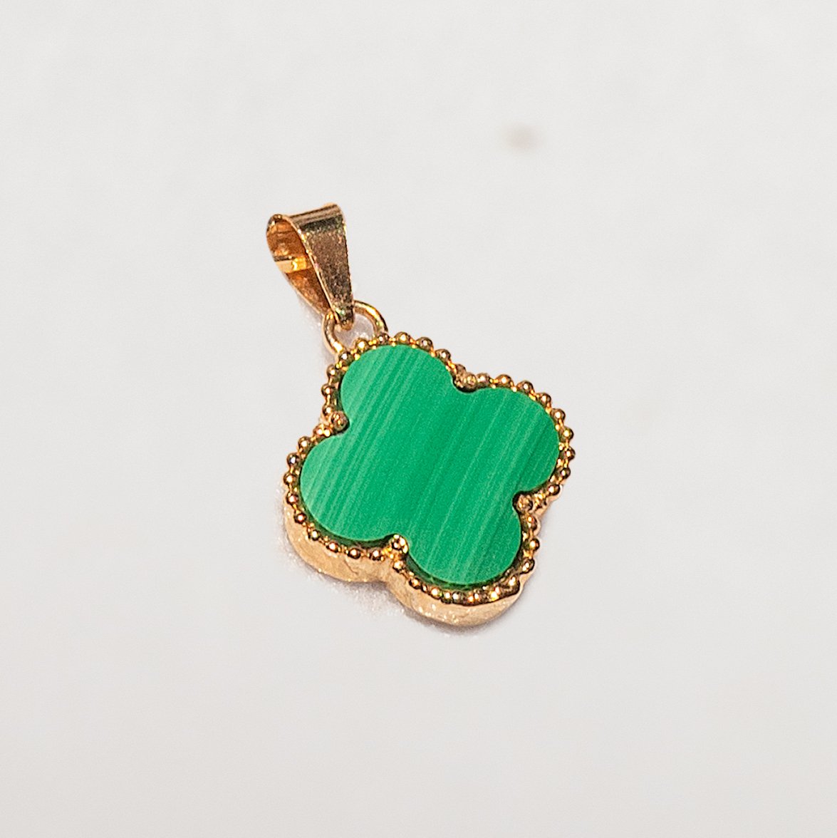 Colar Trevo Malaquita Ouro 18k