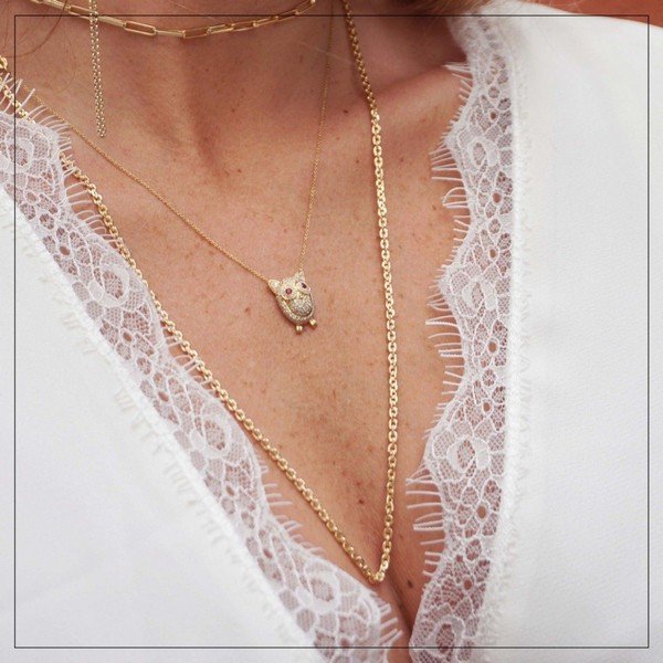 Colar Vintage Tramas Curtas Abrilhantada