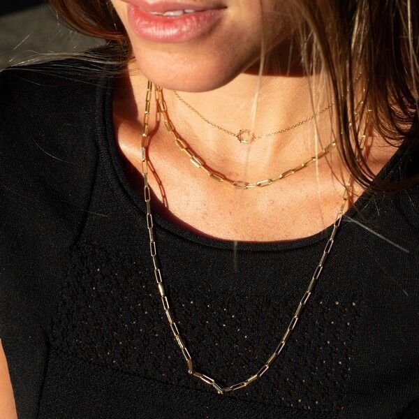 Corrente Ouro 18k Vintage Tramas Compridas Longo