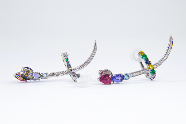 Earcuff Long Piercing Pedras Preciosas