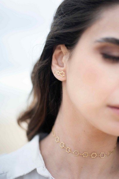 Earcuff Ouro 18k Estrelas Coexist