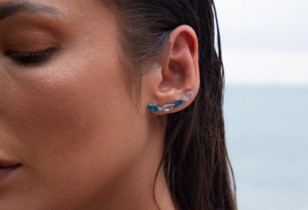 Earcuff Topázio Azul 