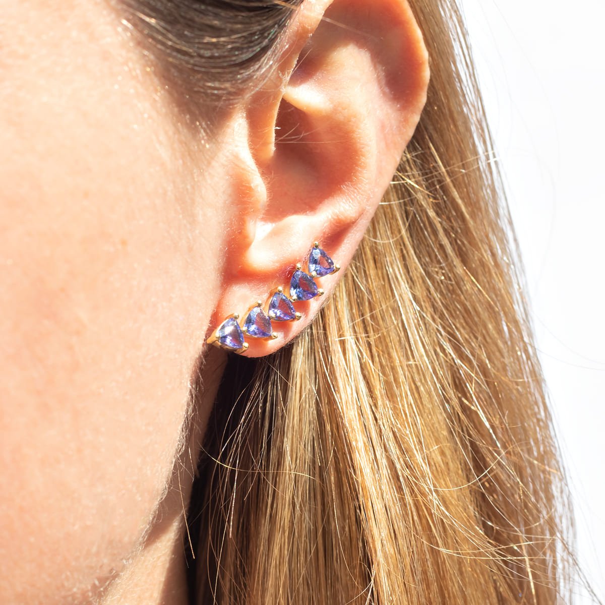 Earcuff Trilhons Tanzanitas Ouro 18k