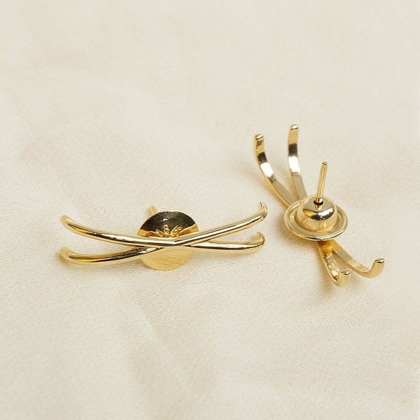 Earcuff X Ouro Liso 18k 