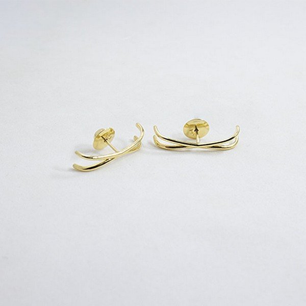 Earcuff X Ouro Liso 18k 