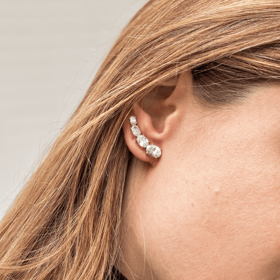 Earcuff Zirconias Brancas