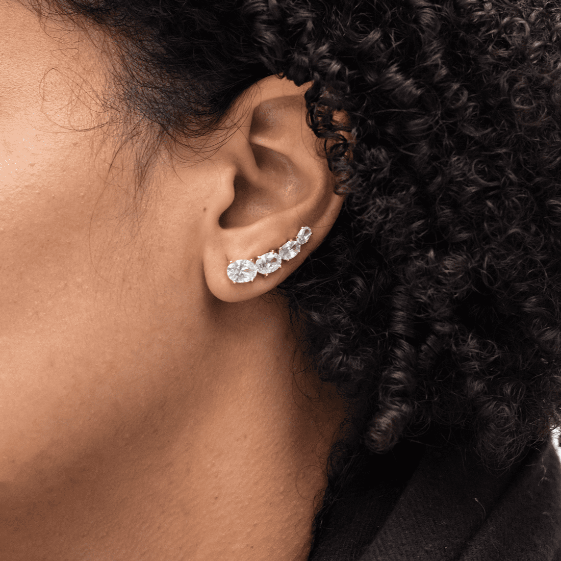 Earcuff Zirconias Brancas