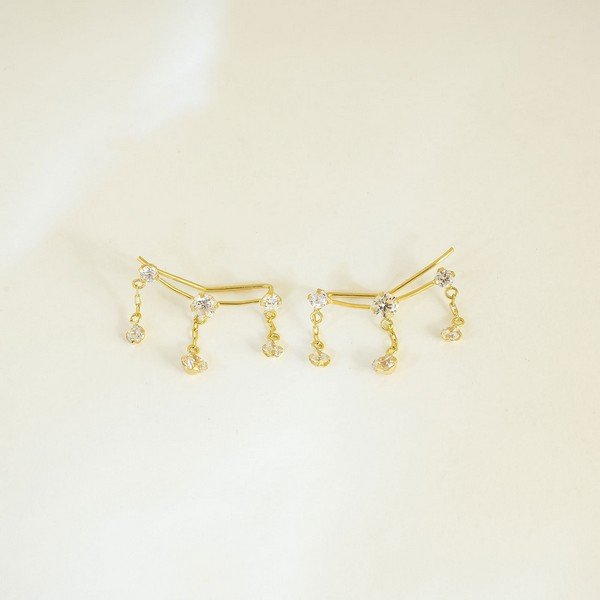Earcuffs Fininhas Mystic Correntinhas Zircônia