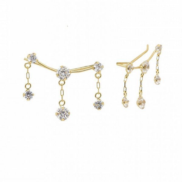 Earcuffs Fininhas Mystic Correntinhas Zircônia