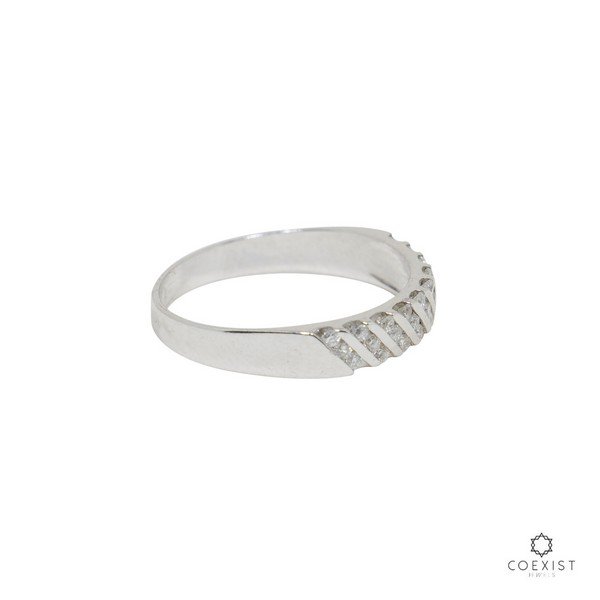 Meia Aliança Canelada Diamantes Extras