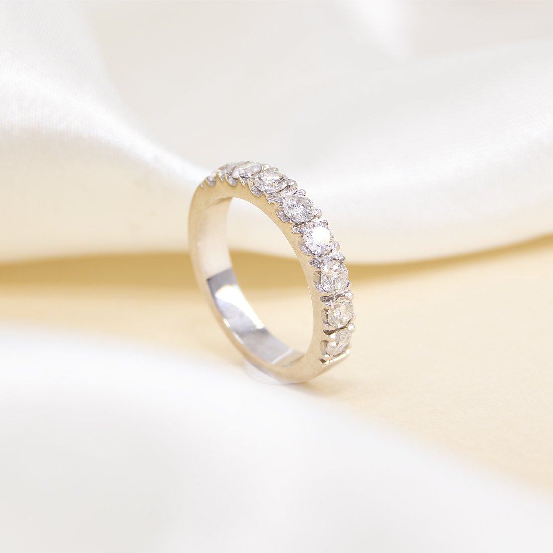 Meia Aliança Diamantes 
