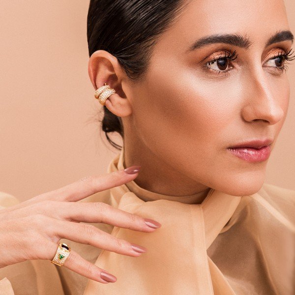 Piercing Argola Bombee Cravejada Zircônias Prata 925 (peça unitária)