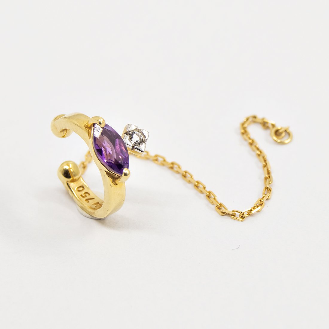 Piercing Encaixe Ametista e Diamante