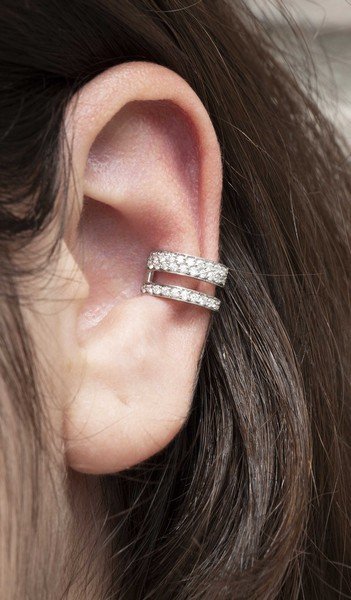 Piercing Encaixe Duplo Diamantes Extras