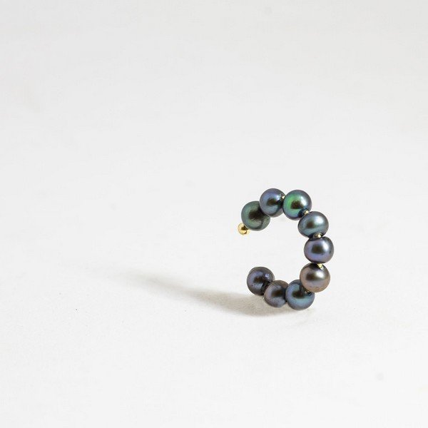 Piercing Encaixe Pérolas Negras