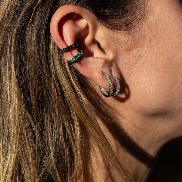 Piercing Pressão Diamantes Negros