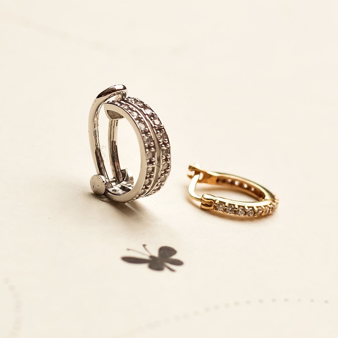 Piercing Pressão Duplo Volta Diamantes 