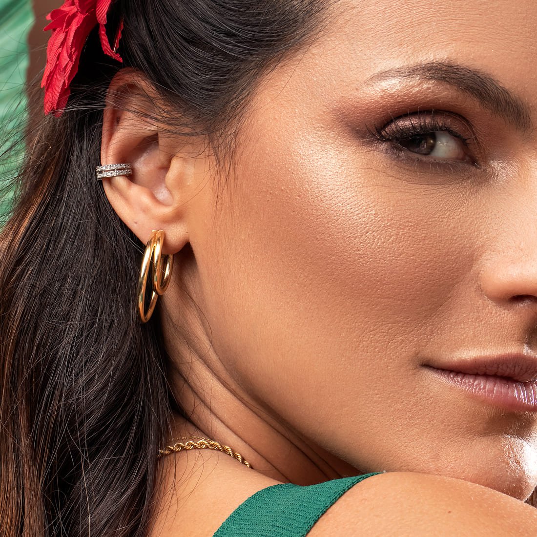 Piercing Pressão Duplo Volta Diamantes 
