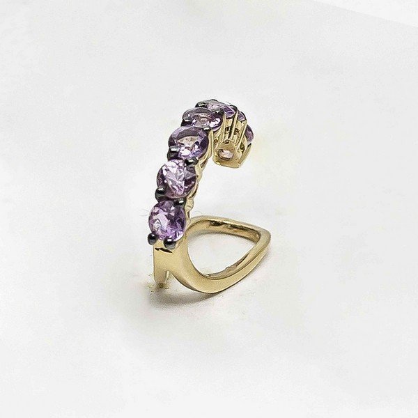 Piercing Pressão Safira Rosa