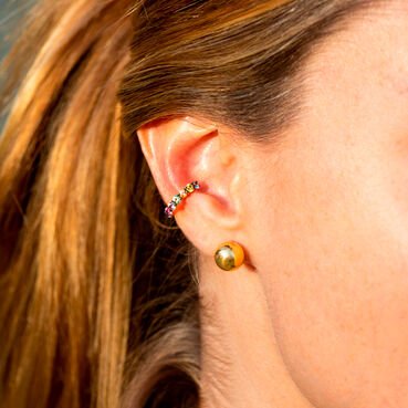 Piercing Pressão Safiras Coloridas