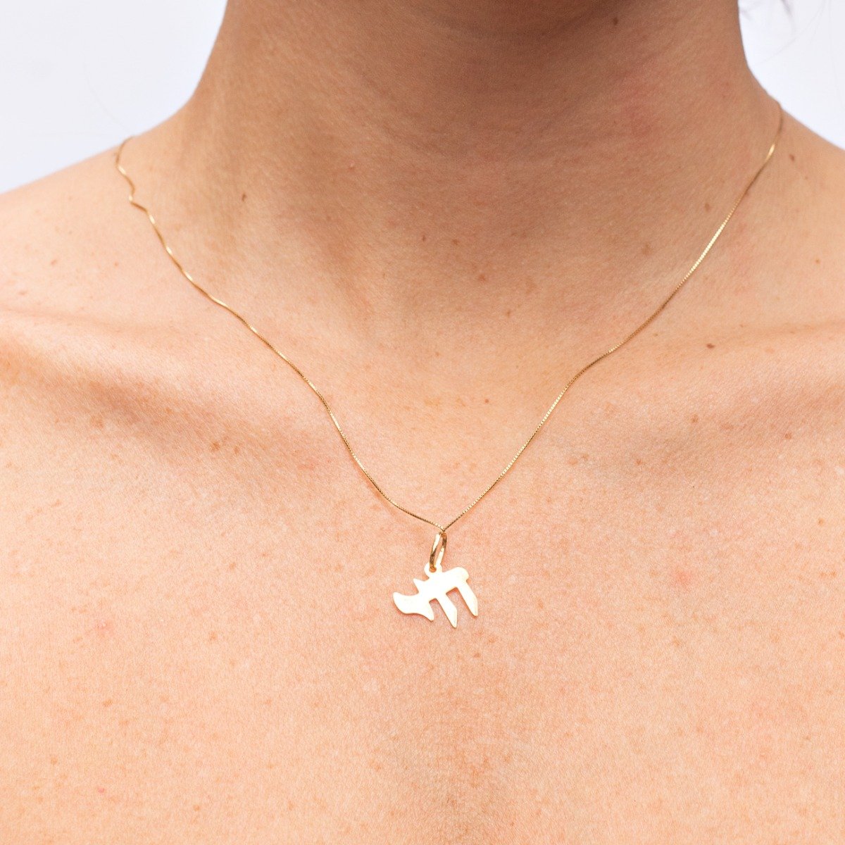 Pingente Chai Ouro 18k Liso