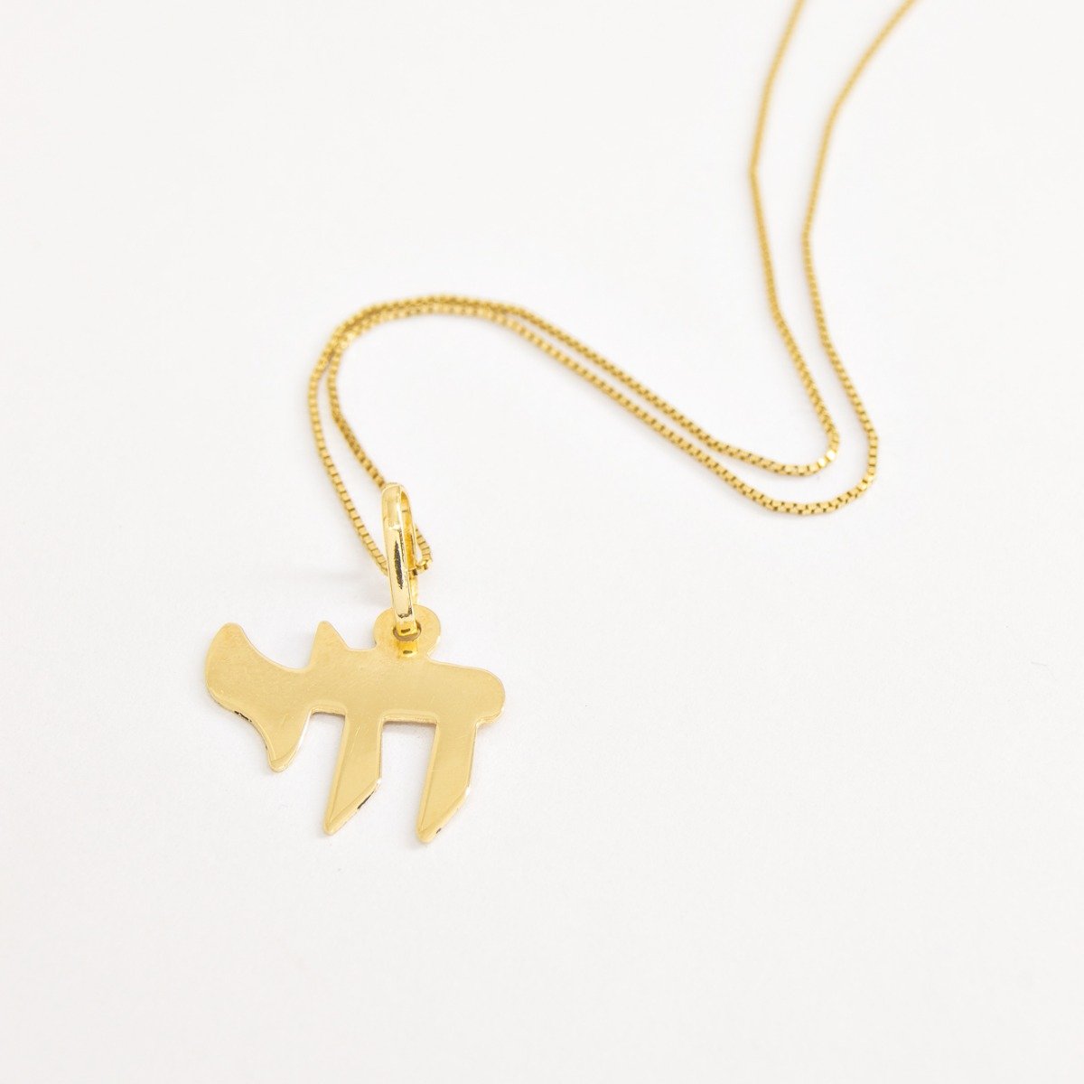 Pingente Chai Ouro 18k Liso