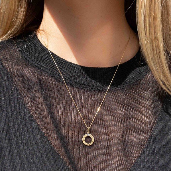 Pingente Chain Ouro 18K Diamante