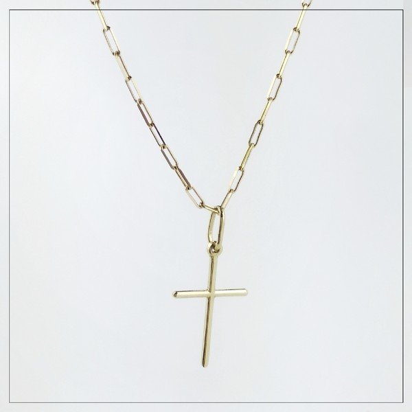 Pingente Cruz Ouro Liso