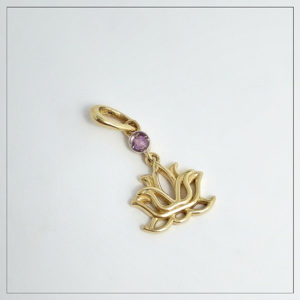 Pingente Flor de Lotus Ametista