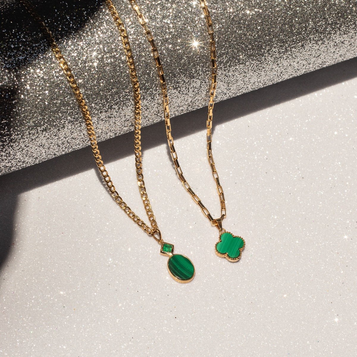 Pingente Malaquita Esmeralda Ouro 18k