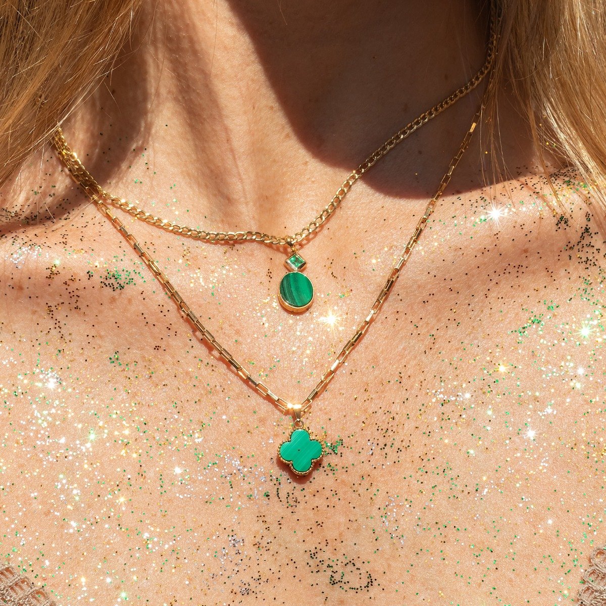 Pingente Malaquita Esmeralda Ouro 18k