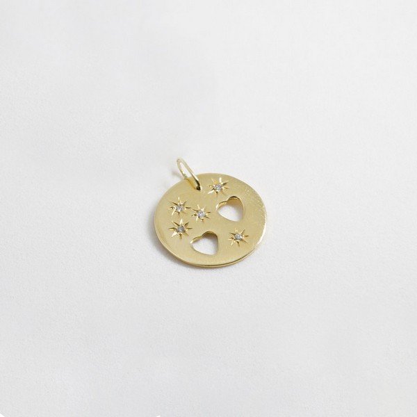 Pingente Medalha Lucky Charm Diamantes