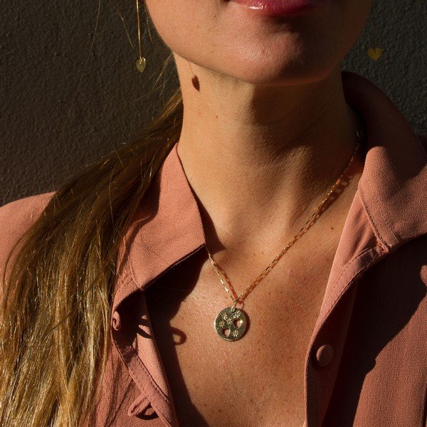 Pingente Medalha Lucky Charm Diamantes