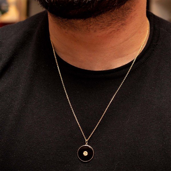 Pingente Parafuso Ouro 18k Onix 