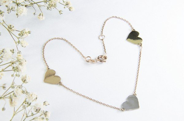 Pulseira 3 Corações