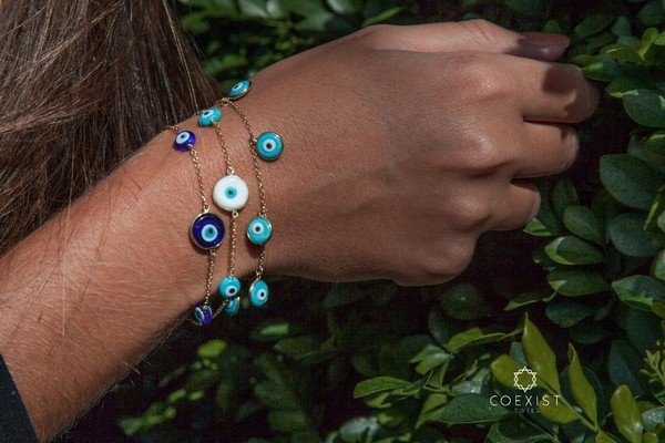 Pulseira 6 Olhinhos Gregos em Ouro 18K