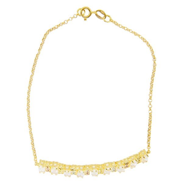 Pulseira baguetes topázios brancos com turmalinas coloridas 