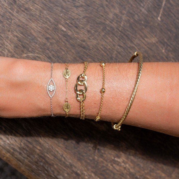 Pulseira Bolinhas Corrente Extra