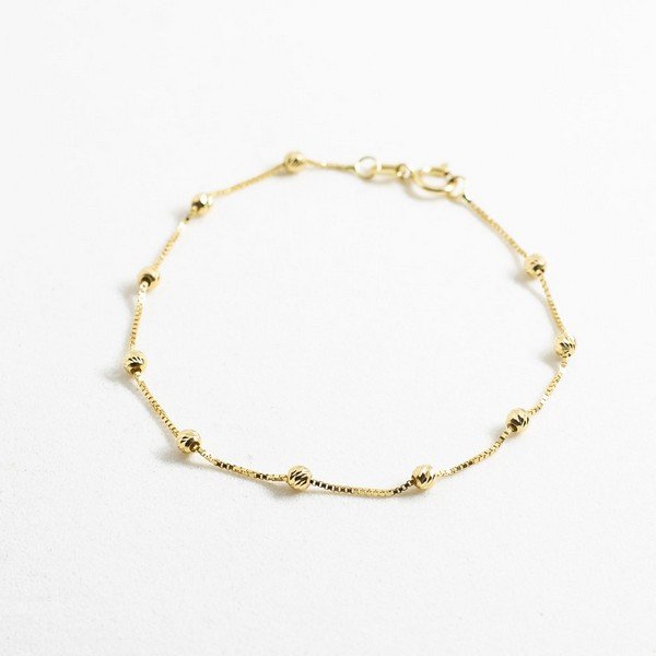 Pulseira Bolinhas Diamantadas Espaçadas